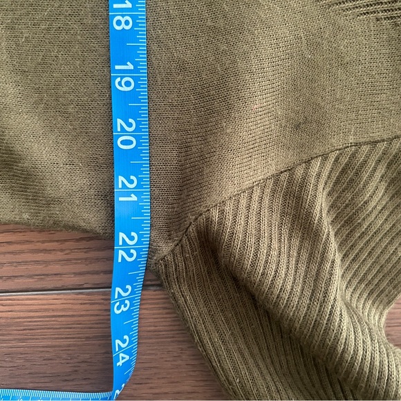 Bohemian Light Olive Green Knit Sweater Dress Embroidered Sleeves Size M - Picture 7 of 7